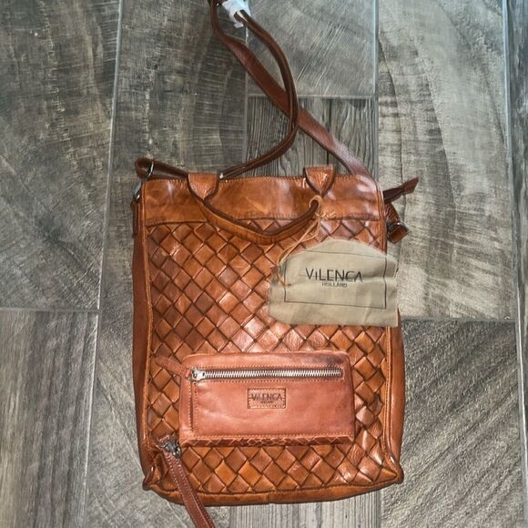 Nwt Anthropologie Vilenca Holland Woven Leather Tote and Wallet Set - Picture 1 of 10